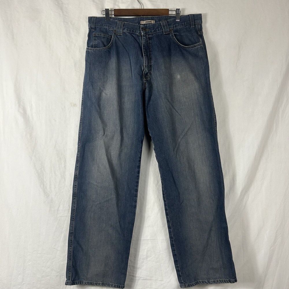 Mavi‎ Jeans Max Wide Full Zip Fly Size 38x34 Mens Denim Blue